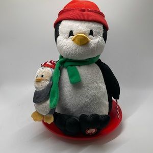 Hallmark Jingle Snow Time Pal Plush Penguin Sled Sings Talks Moves Xmas works